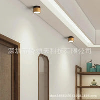 Downlight ouvert monté couleur noyer Projecteur LED rond, parfait pour un éclairage élégant du salon ou du couloir | Marco Lucetti