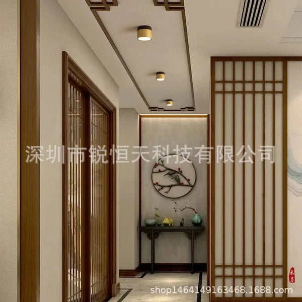 Downlight ouvert monté couleur noyer Projecteur LED rond, parfait pour un éclairage élégant du salon ou du couloir | Marco Lucetti