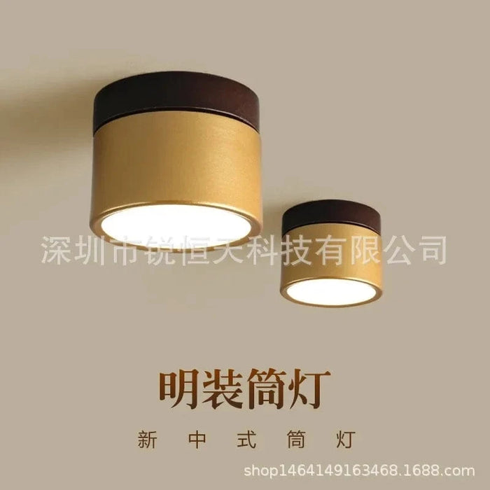 Downlight ouvert monté couleur noyer Projecteur LED rond, parfait pour un éclairage élégant du salon ou du couloir | Marco Lucetti Lumière blanche