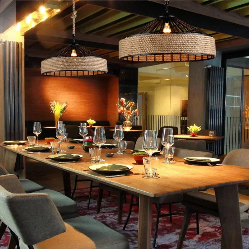 DropLight - Corde de fer industriel américain Loft lustre créatif pour Restaurant Bar Café et Salle à manger | Marco Lucetti