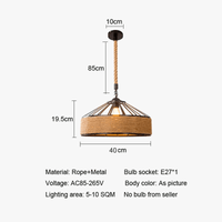 DropLight - Corde de fer industriel américain Loft lustre créatif pour Restaurant Bar Café et Salle à manger | Marco Lucetti