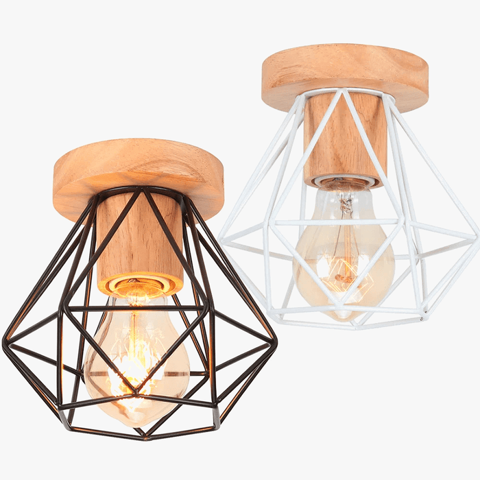 E27 plafonnier fer bois nordique moderne Mini lampe pour salon chambre cuisine décoration luminaire | Marco Lucetti