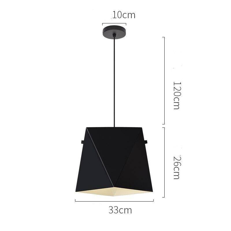 Suspension LED design en métal coloré géométrique