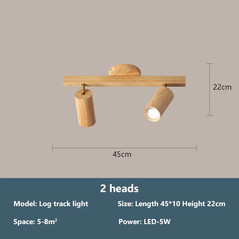 Éclairage Bois Nordique Moderne | Marco Lucetti 2 têtes / Blanc chaud