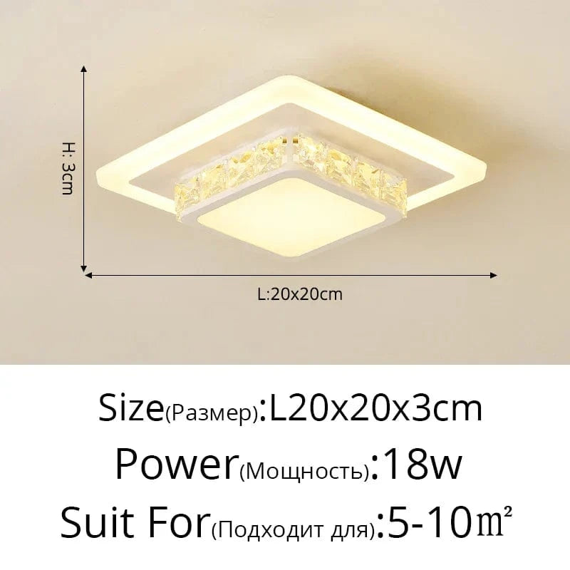 Éclairage d'entrée nordique : Design Moderne et Créatif | Marco Lucetti Carré Blanc Style A / 3 couleurs sans télécommande