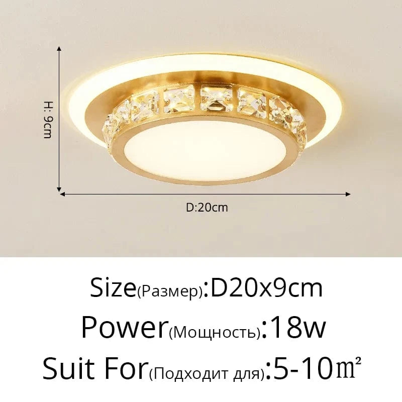 Éclairage d'entrée nordique : Design Moderne et Créatif | Marco Lucetti Style B rond doré / 3 couleurs sans télécommande