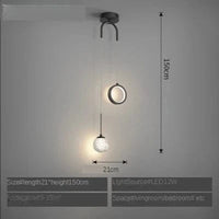 Éclairage de suspension LED pour chambre à coucher - Style Moderne et Élégant | Marco Lucetti Type B-noir / Lumière froide