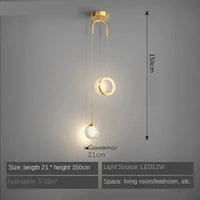 Éclairage de suspension LED pour chambre à coucher - Style Moderne et Élégant | Marco Lucetti Type B-or / Lumière froide