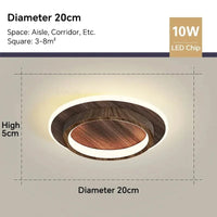 Éclairage LED design pour salon escalier allée vestiaire couloir chambre | Marco Lucetti Cercle de Wainut 20cm / Blanc froid