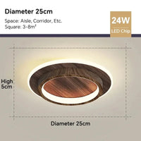 Éclairage LED design pour salon escalier allée vestiaire couloir chambre | Marco Lucetti Cercle Wainut 25cm / Blanc froid