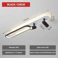 Éclairage LED Design pour Votre Maison | Marco Lucetti Noir 120CM / Blanc nature (pas de RC)