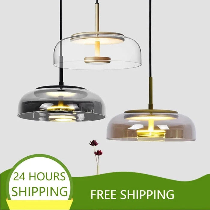 Éclairage Moderne : Suspension LED Luminaire en Verre - Décoration Salle à Manger & Cuisine | Marco Lucetti