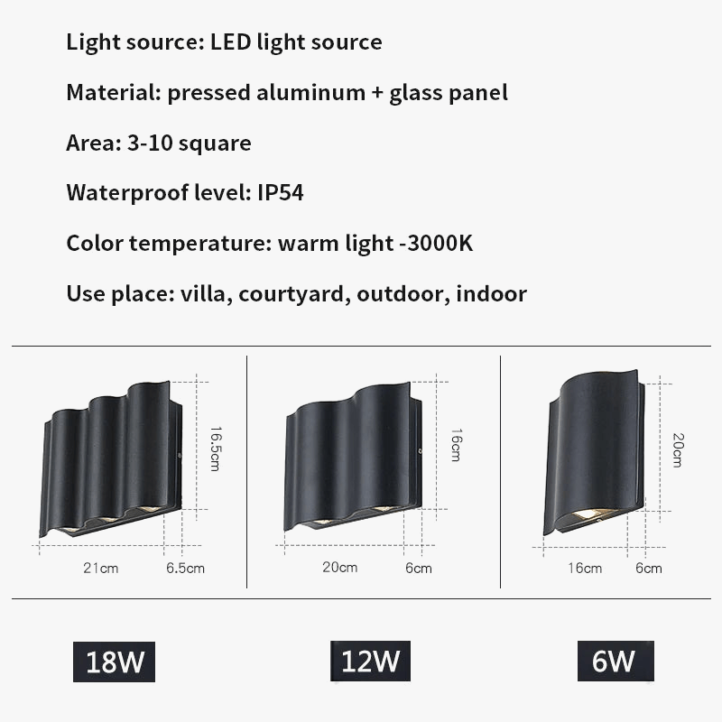 Éclairage mural extérieur LED étanche Villa Lumière murale ronde applique balcon, jardin et escalier | Marco Lucetti