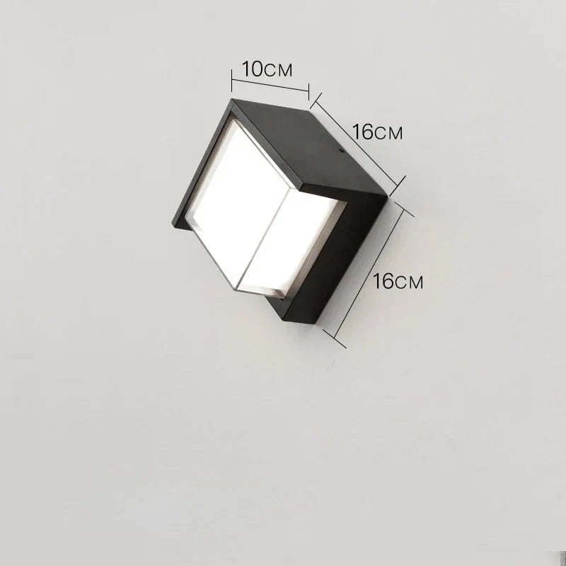 Éclairage mural extérieur moderne en aluminium - Lampe design pour porche, balcon et terrasse | Marco Lucetti B-lumière froide 12W