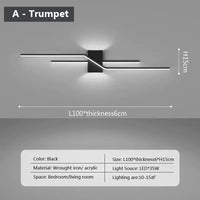 Éclairage mural LED moderne pour une maison stylée | Marco Lucetti TypeA Noir 100cm / Blanc chaud