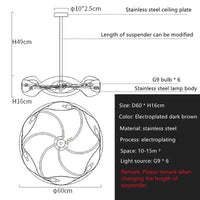 Éclairage suspendu italien de luxe en métal artistique LED | Marco Lucetti D60CM / Blanc froid