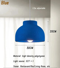 Éclairage suspendu LED japonais pour salle à manger, chambre et vestiaire | Marco Lucetti Bleu-30CM / Lumière chaude 3000K