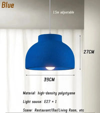 Éclairage suspendu LED japonais pour salle à manger, chambre et vestiaire | Marco Lucetti Bleu-39CM / Lumière 3 couleurs