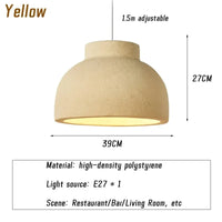 Éclairage suspendu LED japonais pour salle à manger, chambre et vestiaire | Marco Lucetti Jaune-39CM / Lumière 3 couleurs