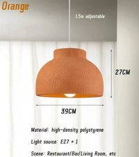 Éclairage suspendu LED japonais pour salle à manger, chambre et vestiaire | Marco Lucetti Orange-39CM / Lumière chaude 3000K
