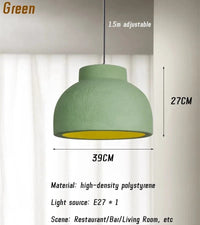 Éclairage suspendu LED japonais pour salle à manger, chambre et vestiaire | Marco Lucetti Vert-39CM / Lumière chaude 3000K