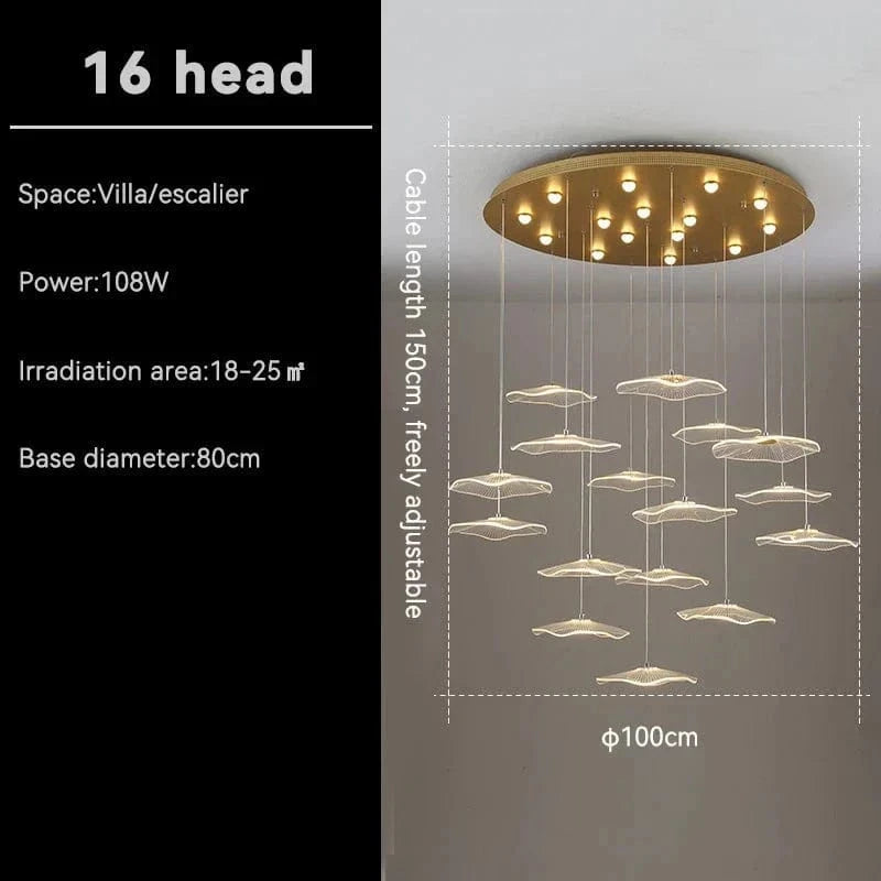 Élégant Lustre Villa Moderne Luxe Étage | Marco Lucetti 16 tête / Blanc froid