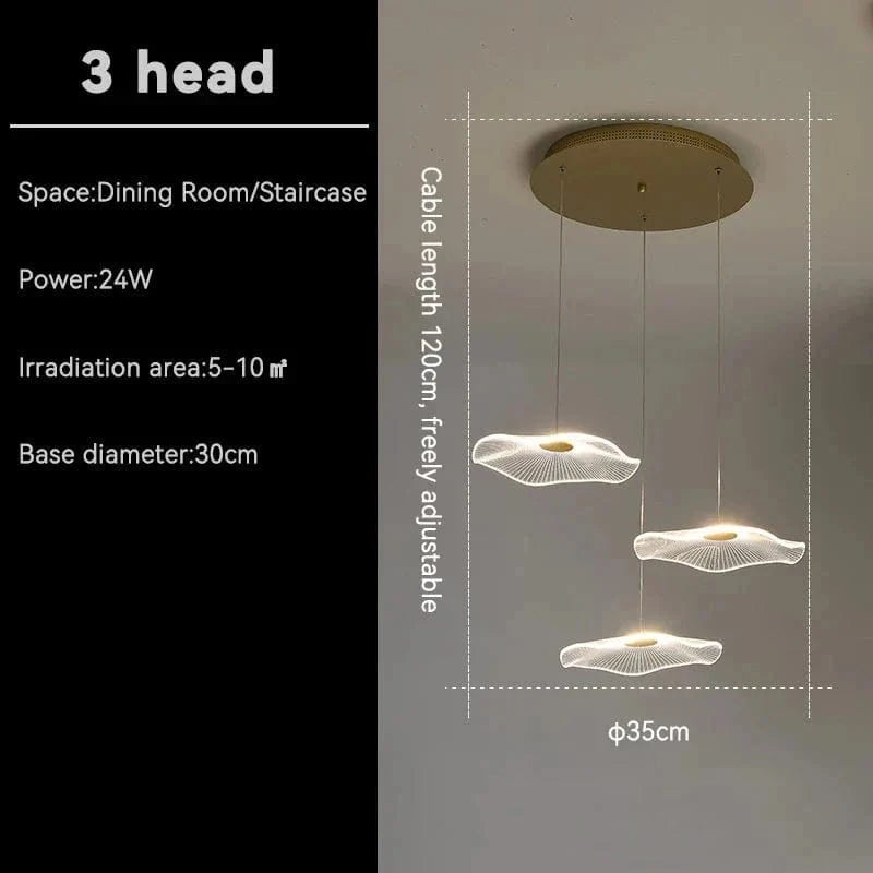 Élégant Lustre Villa Moderne Luxe Étage | Marco Lucetti 3 tête / Blanc froid