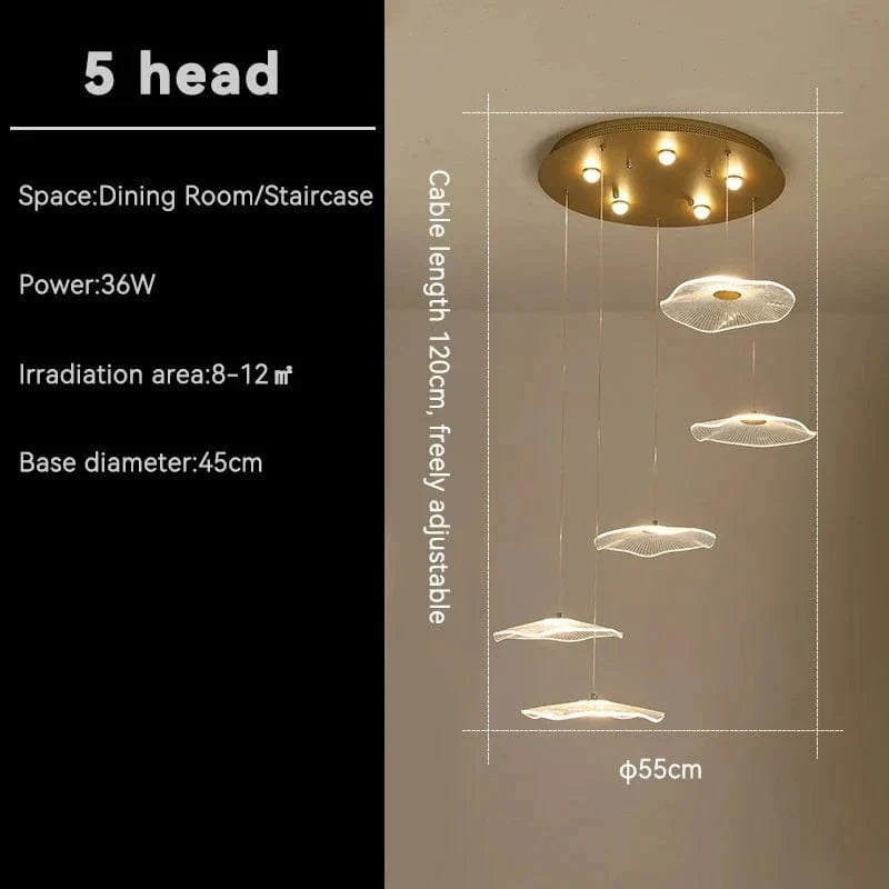 Élégant Lustre Villa Moderne Luxe Étage | Marco Lucetti 5 tête / Blanc froid