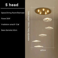 Élégant Lustre Villa Moderne Luxe Étage | Marco Lucetti 5 tête / Blanc froid