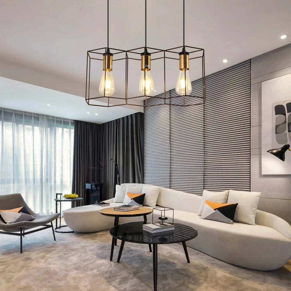 Élégant plafonnier LED géométrique suspendu E27 | Marco Lucetti