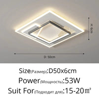 Ensemble d'éclairage nordique  moderne et minimaliste pour plafonnier | Marco Lucetti C Noir D50x6cm 53W / 3 couleurs sans télécommande