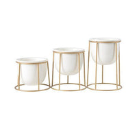 Ensemble de 3 piédestaux végétaux scandinaves modernes | Marco Lucetti Doré