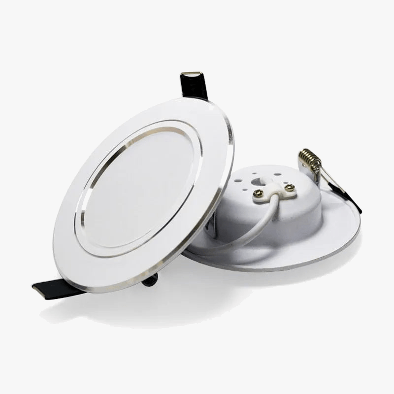 Ensemble de 4 downlights LED encastrés argentés | Marco Lucetti
