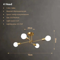 Ensemble de Plafonniers Multilampes au Design Moderne | Marco Lucetti 4 lampes - Doré / Pas de blubs