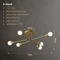 Ensemble de Plafonniers Multilampes au Design Moderne | Marco Lucetti 6 lampes - Doré / Pas de blubs