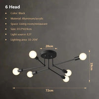 Ensemble de Plafonniers Multilampes au Design Moderne | Marco Lucetti 6 lampes - noir / Pas de blubs