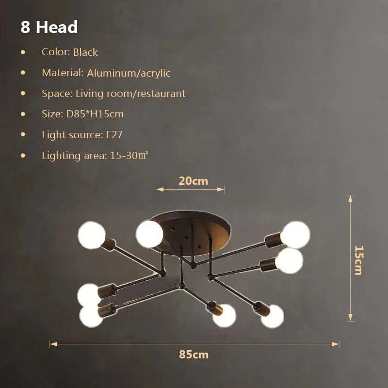 Ensemble de Plafonniers Multilampes au Design Moderne | Marco Lucetti 8 lampes - noir / Pas de blubs