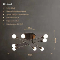 Ensemble de Plafonniers Multilampes au Design Moderne | Marco Lucetti 8 lampes - noir / Pas de blubs