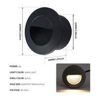 Escalier LED Footlight Intégré Étanche pour l'Extérieur | Marco Lucetti Cercle noir1