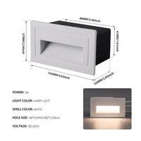 Escalier LED Footlight Intégré Étanche pour l'Extérieur | Marco Lucetti Rectangle blanc1