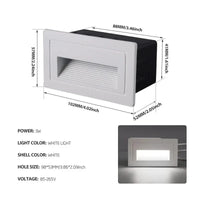 Escalier LED Footlight Intégré Étanche pour l'Extérieur | Marco Lucetti Rectangle blanc2