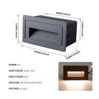 Escalier LED Footlight Intégré Étanche pour l'Extérieur | Marco Lucetti Rectangle gris1