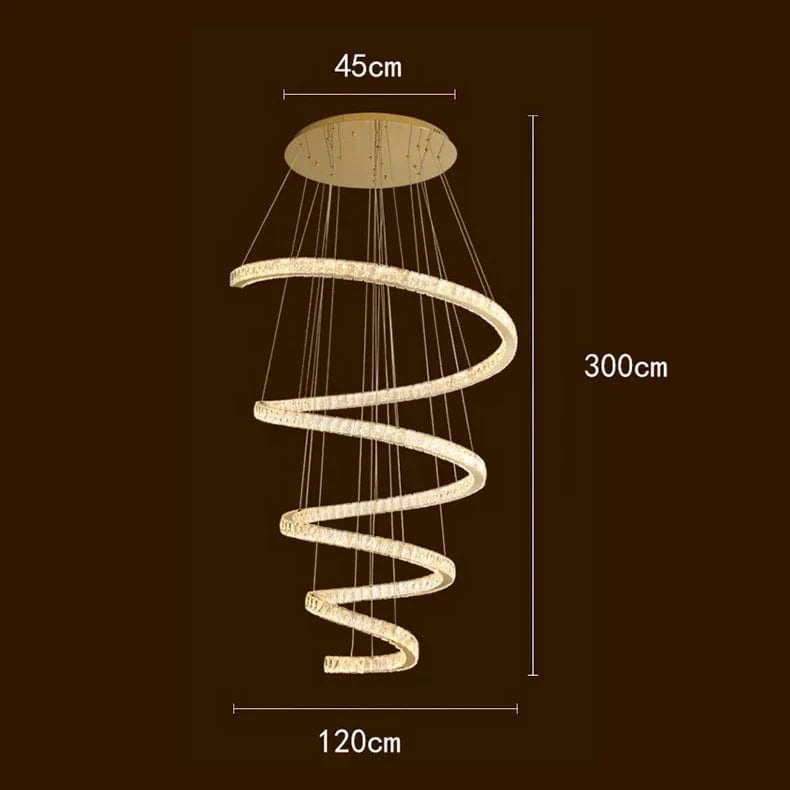Escaliers modernes d'Anneau avec Lumières Pendantes pour le Salon et Lustres pour la Salle à Manger : Éclairage Intérieur Léger | Marco Lucetti 120 cm / Blanc froid