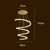 Escaliers modernes d'Anneau avec Lumières Pendantes pour le Salon et Lustres pour la Salle à Manger : Éclairage Intérieur Léger | Marco Lucetti 50 cm / Blanc froid
