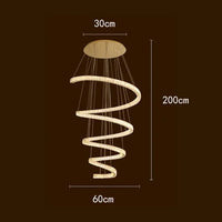Escaliers modernes d'Anneau avec Lumières Pendantes pour le Salon et Lustres pour la Salle à Manger : Éclairage Intérieur Léger | Marco Lucetti 60 cm / Blanc froid