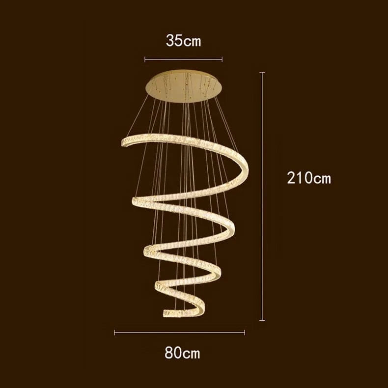 Escaliers modernes d'Anneau avec Lumières Pendantes pour le Salon et Lustres pour la Salle à Manger : Éclairage Intérieur Léger | Marco Lucetti 80 cm / Blanc froid
