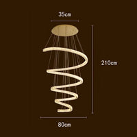 Escaliers modernes d'Anneau avec Lumières Pendantes pour le Salon et Lustres pour la Salle à Manger : Éclairage Intérieur Léger | Marco Lucetti 80 cm / Blanc froid