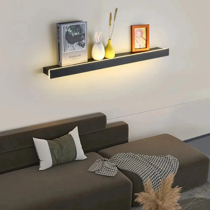 Étagère de chevet LED : solution d'éclairage design | Marco Lucetti Noir / Longue 80CM / Blanc froid