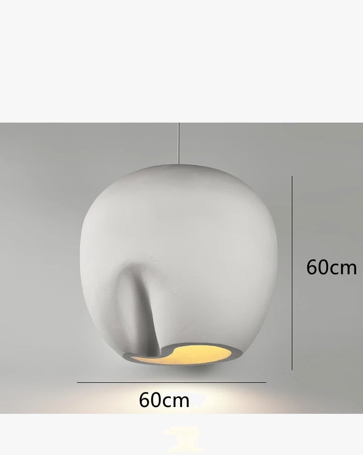 Suspension Wabi Sabi en polystyrène fait main - Bois et LED E27