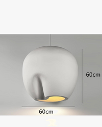 Suspension Wabi Sabi en polystyrène fait main - Bois et LED E27